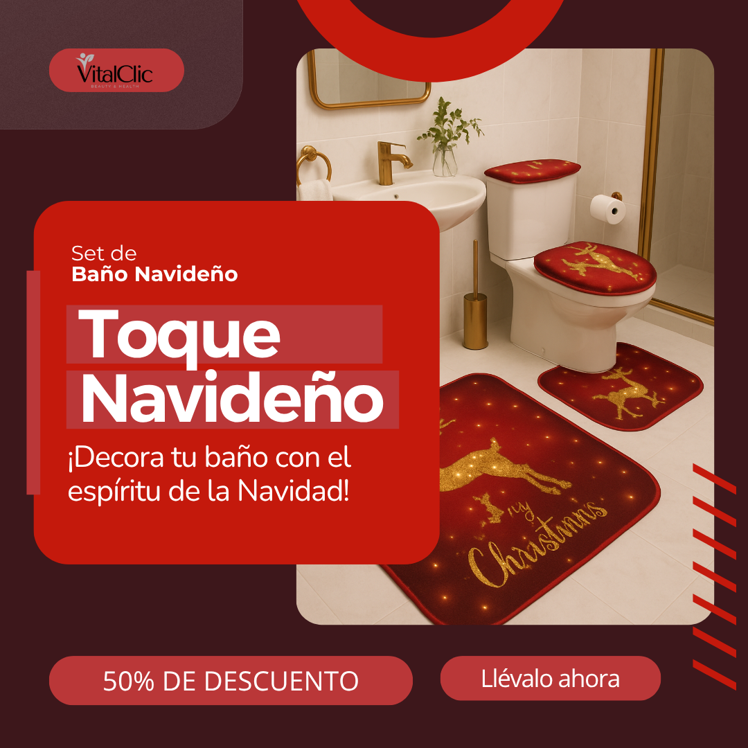 Set de Baño Navideño - TRANSFORMA TUS ESPACIOS EN ESTA NAVIDAD🎄😱 50% DE DESCUENTO😱🎄