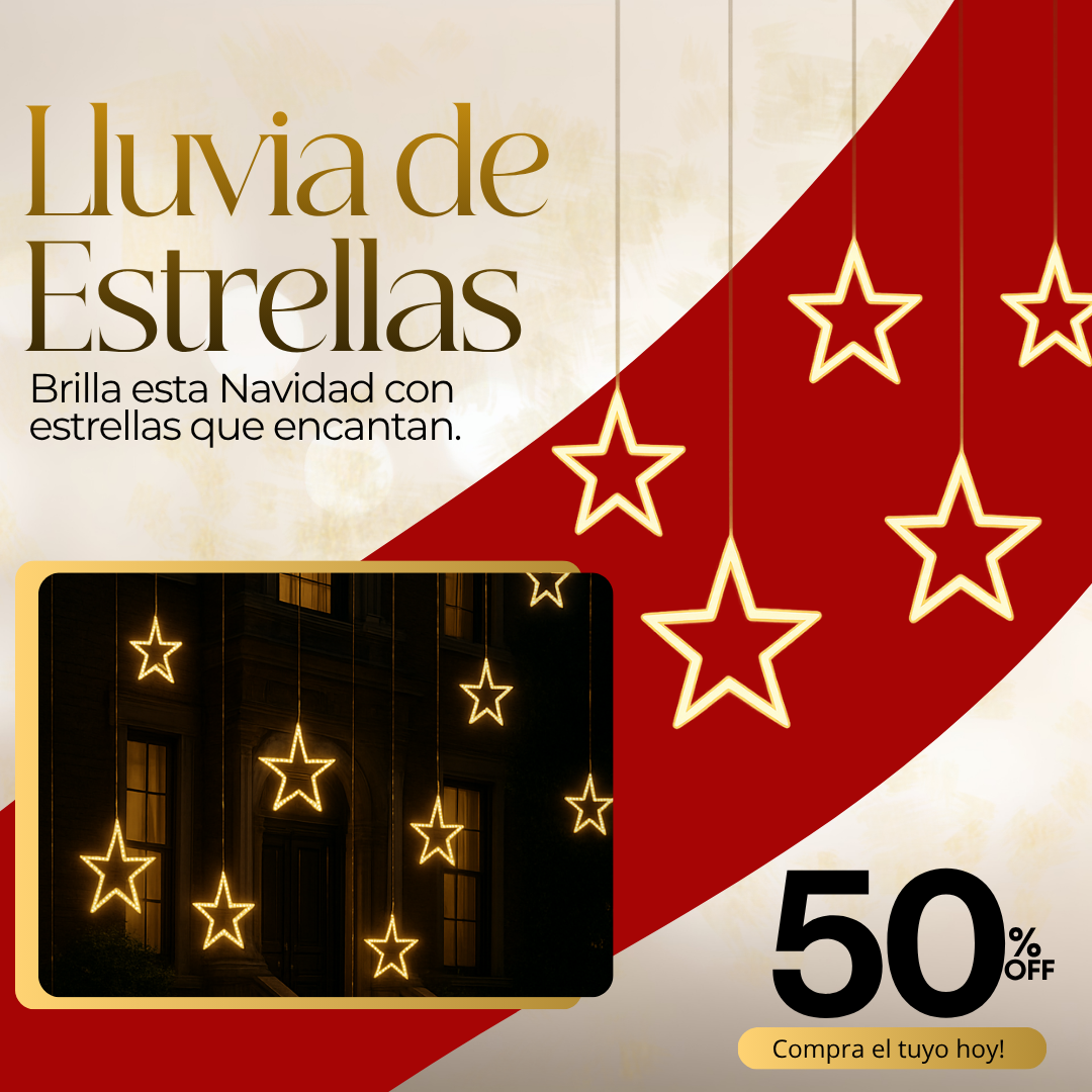 Lluvia de Estrellas Navideñas - LA TENDENCIA PARA ILUMINAR TU NAVIDAD ✨50% DE DESCUENTO✨