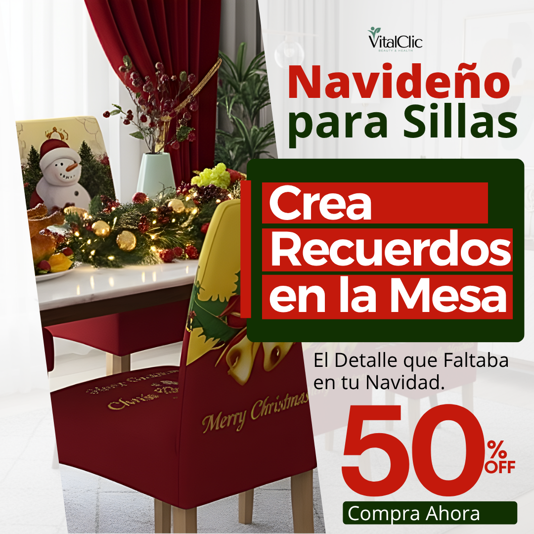 Set de 2 Forros Navideño para Sillas - 😍🎄PRODUCTO EN TENDENCIA 50% DE DESCUENTO🎄😍