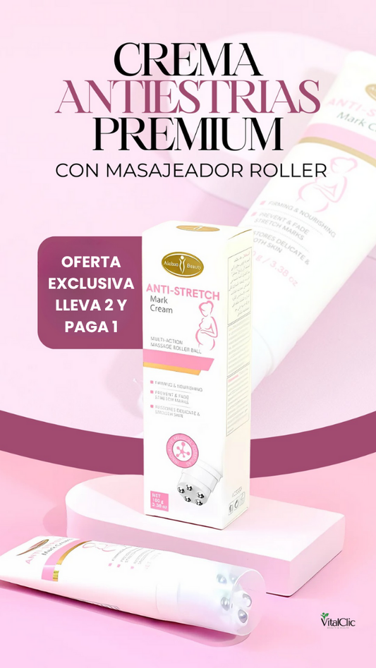 Crema Antiestrias Premium con Masajeador Roller - 😍OFERTA EXCLUSIVA 2X1😍